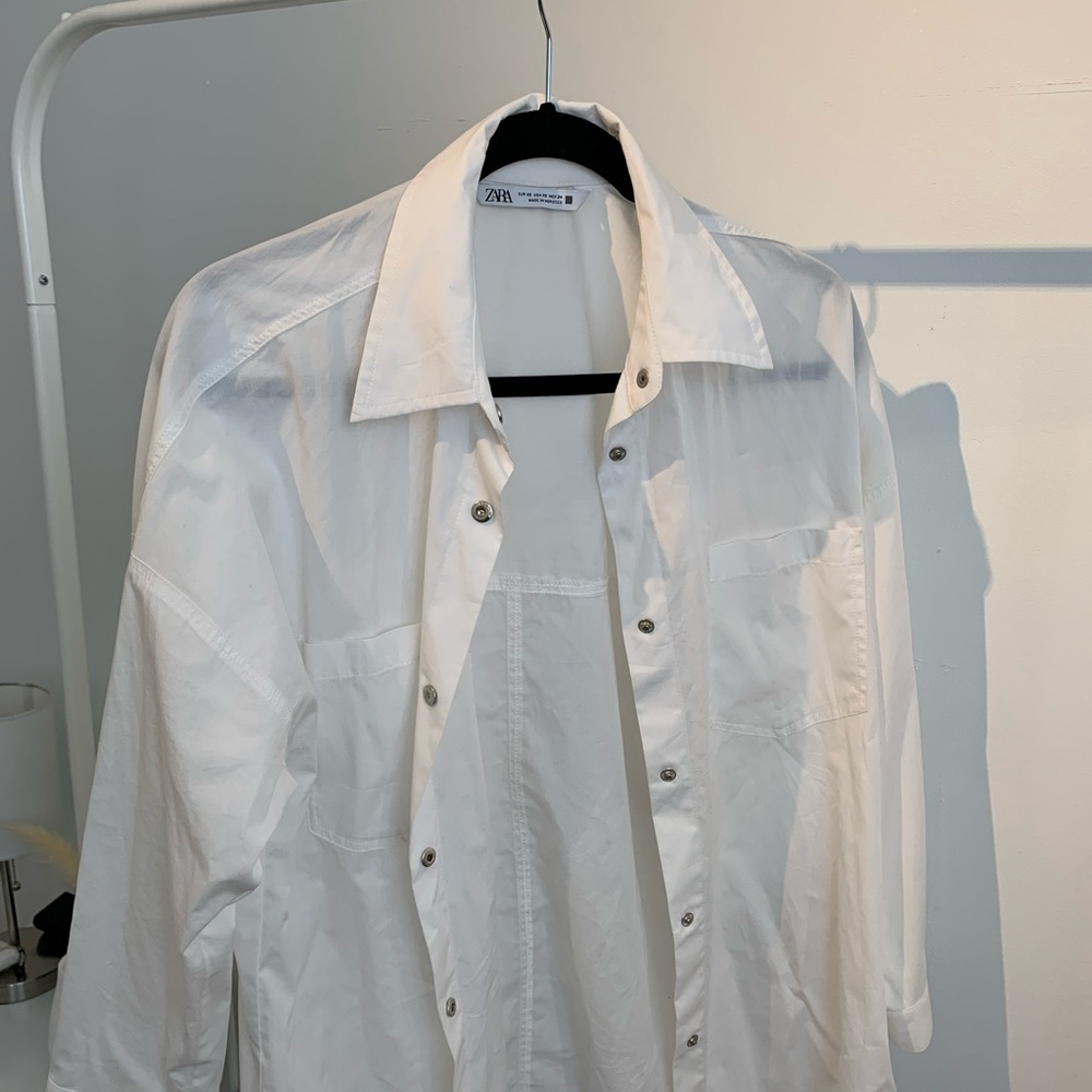 Zara white button up top